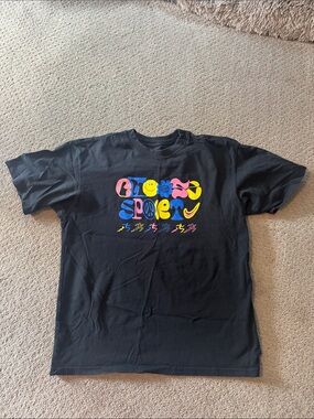 Nike Black Short Sleeve Tee with Multicolor Retro Graphic